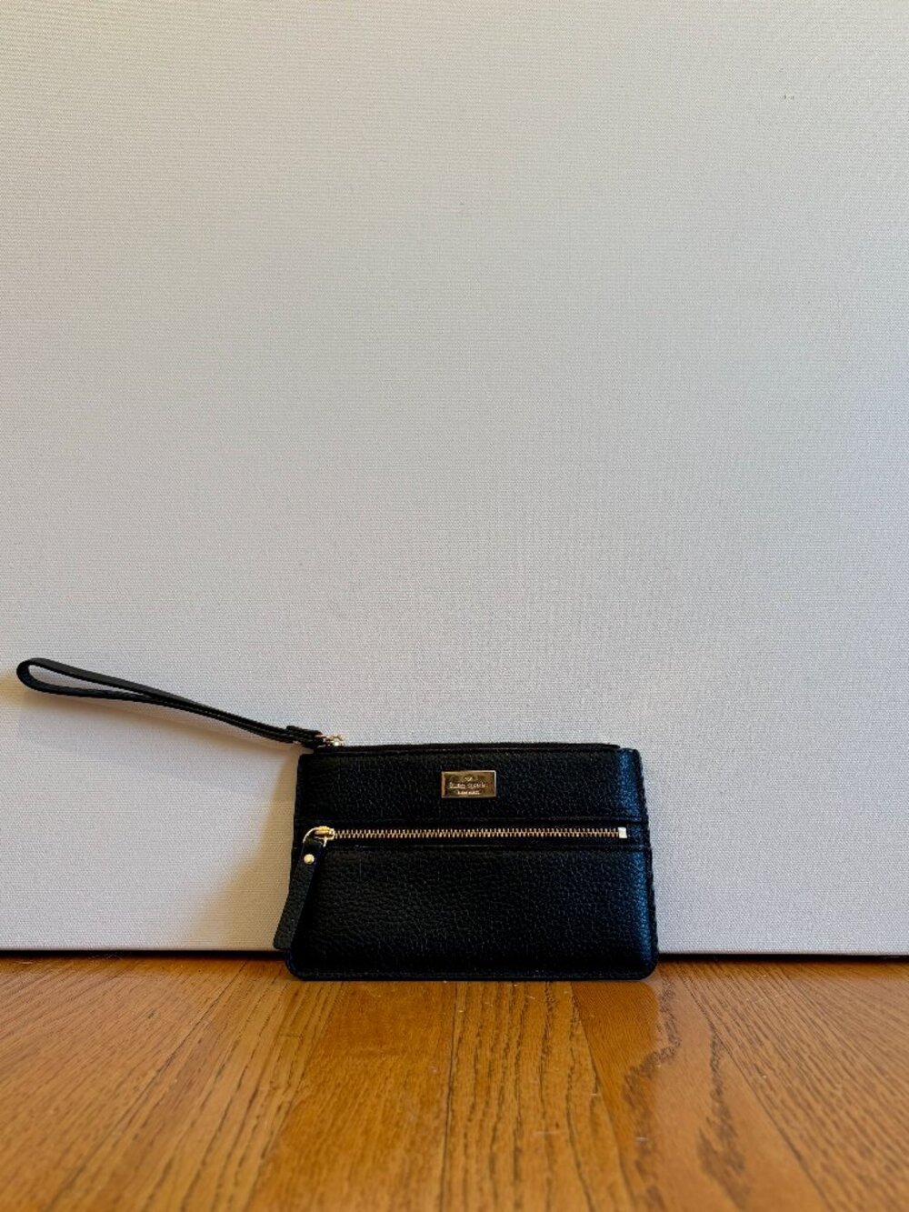 Kate Spade Black Pebbled Leather Wristlet